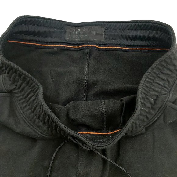 Abercrombie & Fitch Sweatpants Mens Medium Black Tapered Ankle Zip Athletic Gym - Picture 3 of 11